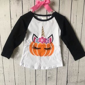 🎃 2T NEW darling pumpkin unicorn long sleeve top